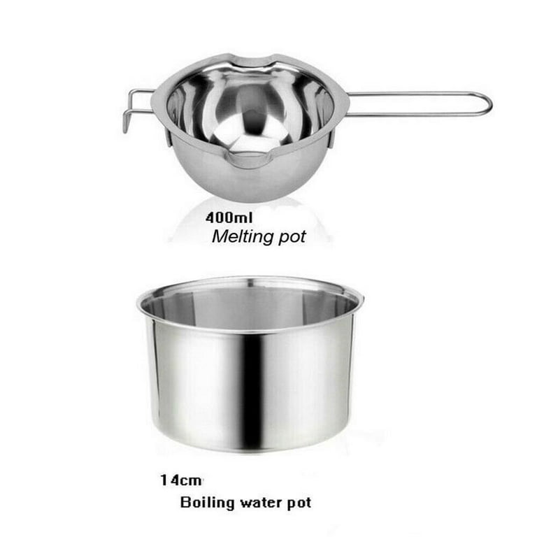  2 Pack Stainless Steel Double Boiler Pot Chocolate Melting Pot  Soap Candle Candy Making Tool Kit Wax Melting Heat Proof Bowl for Melting  Chocolate, Butter, Cheese, Caramel, Candy, Candle, Wax: Home