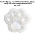 thumbnail image 2 of Cat Paw Squishy Toy with White Pearl Glitter, 1-Pack, Translucent Slow Rising Stress Ball for Adults, 2 of 3