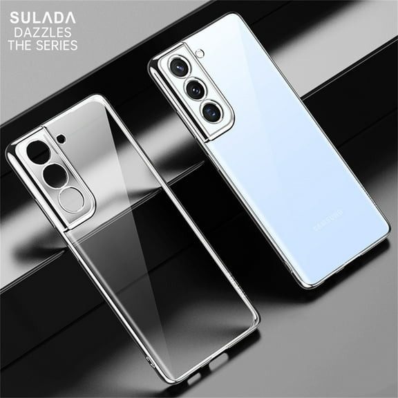 ELEHOLD Transparent Clear Case for Samsung Galaxy S23 Plus/S23 ,Slim Lightweight All-Inclusive Lens Protection Anti-Yellowing Shockproof Durable Case,Silver
