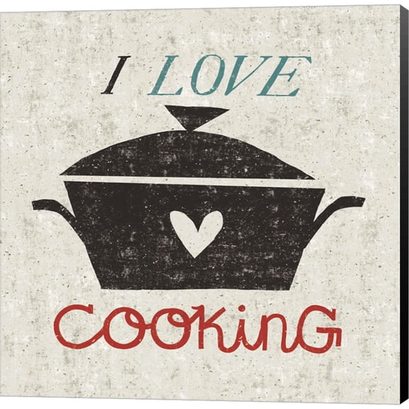 Great Art Now I Love Cooking by Michael Mullan, Canvas Wall Art, 12W x 12H