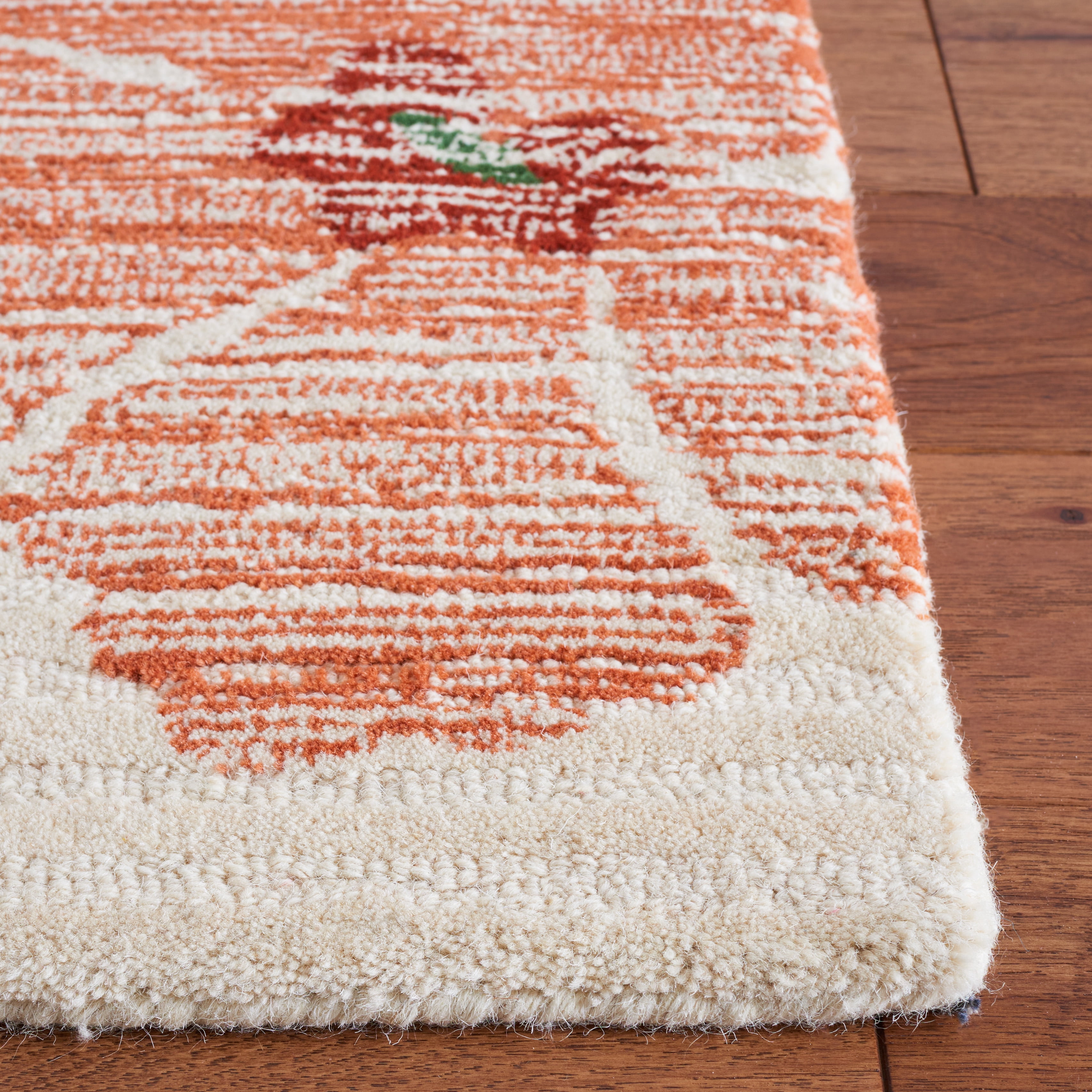 Safavieh Jardin Anson Floral Wool Area Rug, Ivory/Red, 6' x 6' Square