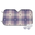 thumbnail image 2 of Lsque Purple Floral Gingham Check Plaid Car Windshield Sun Shade | Accordion Folding Style Auto Shade for Car Truck SUV Van | Blocks UV Rays Sun Visor Protector | Small, 2 of 7