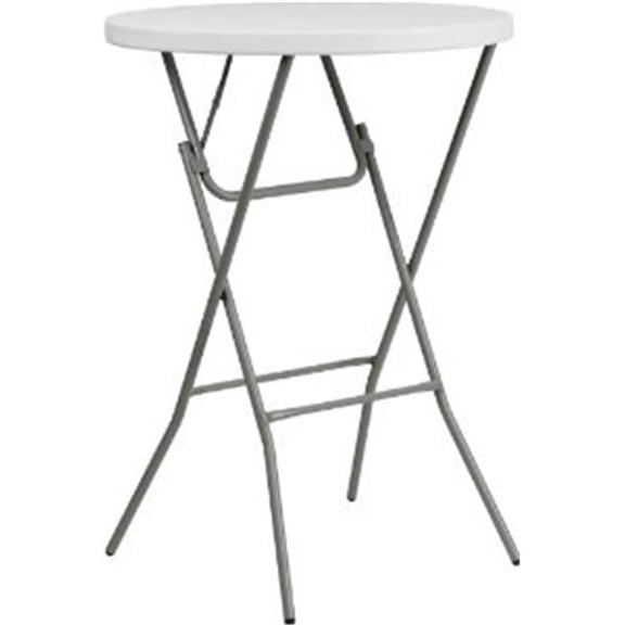 Round Granite White Folding Bar Table - 32 in. - Commercial Grade