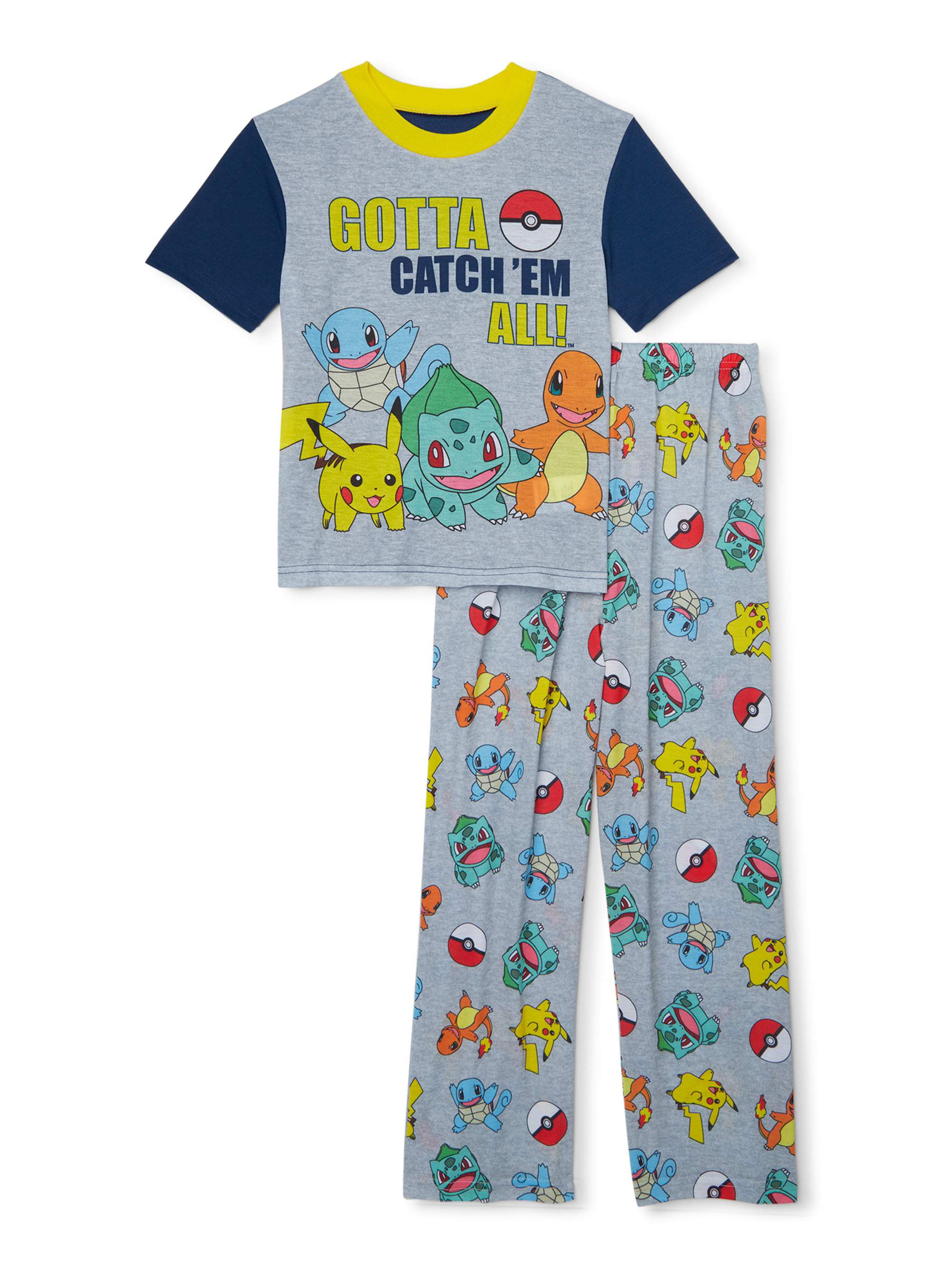 Pokemon Boys Evolution Two-Piece Pajama Pant Set Size 4 6 8 10 