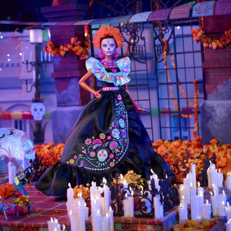 Barbie Signature Dia De Muertos 2024 Collectible Doll in Ruffled Black Gown