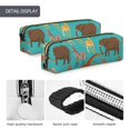 thumbnail image 4 of Rateoe Cute Animals Print Leather Pencil Case with Smooth Zipper, Compact Storage for Writing Tools & Art Supplies, 8.26" x 1.96" x 2.16", 4 of 7