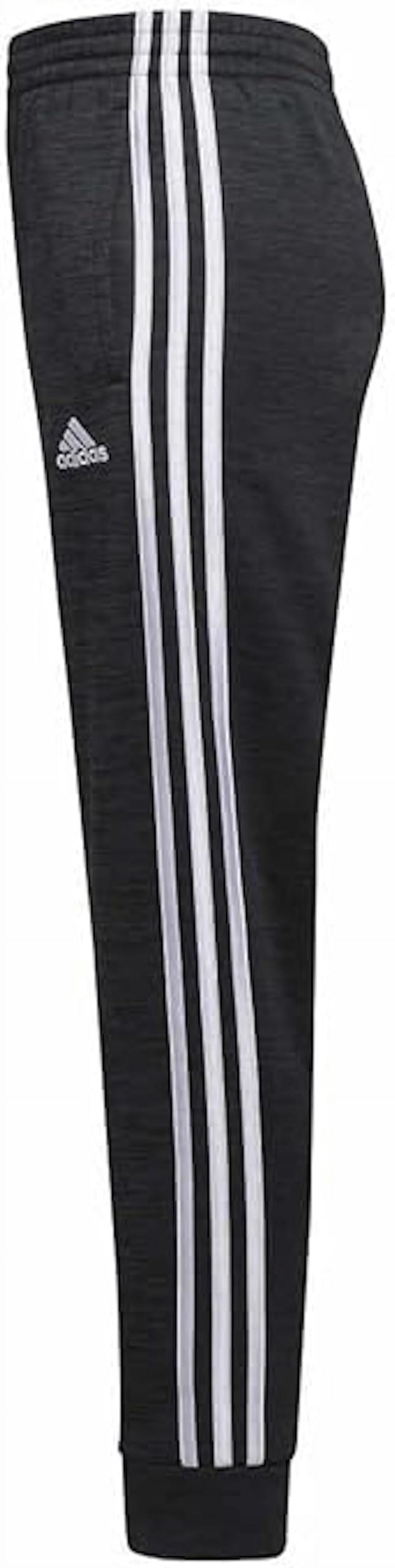 Adidas Youth Boy's 3 Sripe Fleece Jogger Pant (US, Alpha, Small, Regular, Black)