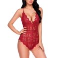 thumbnail image 2 of Mujer Teddy Lingerie One Piece Babydoll Mini Body, Rojo Adepaton FLD-2252, 2 of 5