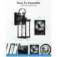 thumbnail image 3 of VIANIS Outdoor Wall Light Fixtures, Black Exterior Wall Lantern Porch Lights for House, Anti-Rust Dusk to Dawn Outside Garage Lights Wall Mounted Lamps, Waterproof Outdoor Sconce Lighting Coach Light, 3 of 9