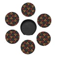 thumbnail image 5 of LNWH Non-Slip Decorative Drink Coasters, Modern Geometric Black Doodle Pattern Drink Mats with Holder, 6Pcs, 5 of 8