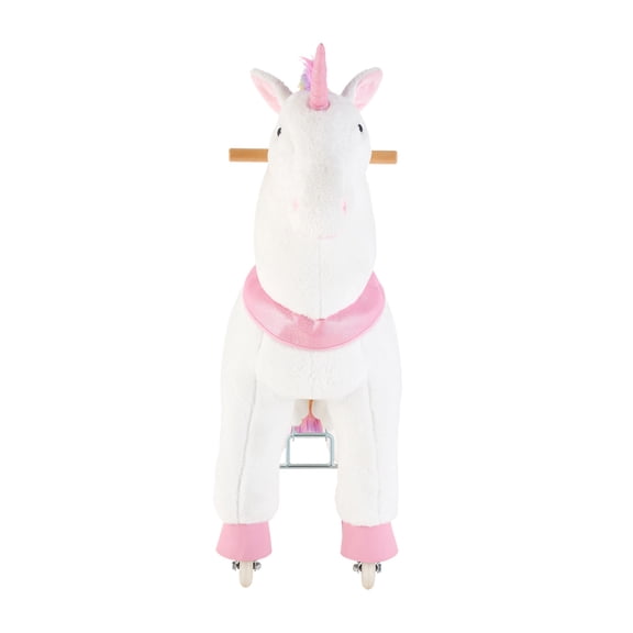 KFFKFF Ride-On Unicorn Toy for Kids, No Battery Needed, Smooth Wheels with Anti-Roll Safety Ring, Enhanced Raised Seat, Comfortable Handles, Durable Pedals,Supports Up to 176 lbs,Suitable for Ages 6