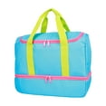 thumbnail image 2 of CRCKT Kids 12.5" Weekender Polyester Duffel with Drop Bottom Shoe Compartment - Blue, Green, Pink Colorblock, 2 of 9