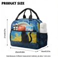 thumbnail image 5 of Kuiaobaty Cat Print 4 Pcs Backpack and Lunch Box Set for Girls Starry Night Print Backpack and Pencil Case with Zipper Insulated Lunch Bag and Water Bottle Sleeve for School, 5 of 7