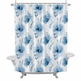 thumbnail image 2 of Blue Flowers Shower Curtain for Bathroom Decor, Spring Summer Watercolor Country Vintage Blue Floral Waterproof Fabric Shower Curtain, 72"x96" Set with 12 Hooks, 2 of 9