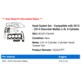 thumbnail image 2 of Head Gasket Set - Compatible with 2013 - 2014 Chevy Malibu 2.4L 4-Cylinder, 2 of 3