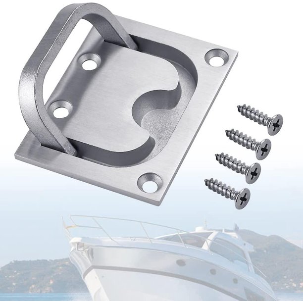 Manija de escotilla de barco de acero inoxidable, casillero de escotilla a ras de barco, manija marina, escotilla empotrada de barco, anillo de descarga, manija de tracción, manija de tracción de elevación de gabinete (1 unidad XianweiShao 8390612872280
