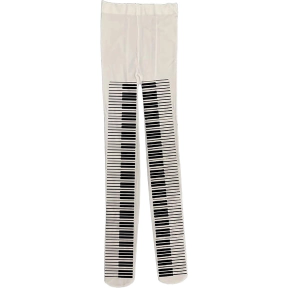 Womens Whimsy Piano Tights Funky Patterned Stockings Emo Goth Whimsy Clothes Y2k Aesthetic Pantyhose