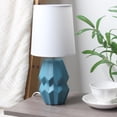thumbnail image 5 of Simple Designs 12.5" Chic Glow Ceramic Geometric Table Lamp With White Fabric Shade,For Bedroom, Office, Living Room, Dorm, Teal, 5 of 6