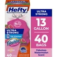 thumbnail image 2 of 2 pack Hefty Ultra Strong 13 Gallon Trash Bags, Tall Kitchen Trash Bags, Pink, Fabuloso Watermelon Scent, 40 Bags, 2 of 5