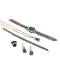 thumbnail image 5 of Reloj de cuarzo con correa de acero y diamantes pequeños de lujo para mujer, pulsera, collar, pendientes, caja de regalo, 5 of 5