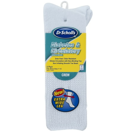Dr. Scholl's Men's P2 Diabetic Circulatory Wide Leg Crew Socks