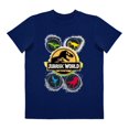 thumbnail image 1 of Playera Para Niño Jurassic World Jurassic World Cuello Redondo Manga Corta Talla 8 Azul Marino, 1 of 2