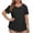 Black, variant on YUGYXL Dressy Loose Short Sleeve Shirts for Women Crew Neck Basics Fit Plus Size Tshirts Irregular Sleeve Blouses White XXL
