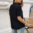 thumbnail image 3 of Womens Polo Shirts Short Sleeve V Neck Collared Tops Golf Tops Office Work Business Summer Casual Outfits Black S, 3 of 5