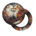 thumbnail image 3 of Round Bar Stool Seat Covers, Romantic Flower Fox Couple Elastic Round Chair Cover Stool Seat Slipcover Bar Stool Cushions Round Pad for 12-14 inch, 3 of 7