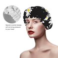 thumbnail image 4 of Kdxio Daisies Flowers Print Shower Cap for Women,Elastic and Reusable,Double Waterproof Layers Bathing Hat, 4 of 9