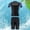 Blue, variant on Men's Suit Set for Everyday Wear with UPF 50+ Beach Swim Trunks and Rash Guard Shirt - All Season Ensemble for Casual Style and Comfort
