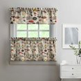 thumbnail image 2 of Woodland Mushroom Kitchen Curtain 3pcs Set 27.5x24in, Polyester Botanical Tier Panels and Valance, Rustic Fall Window Drapes for Holiday Decor and Cabin Kitchen, 2 of 5