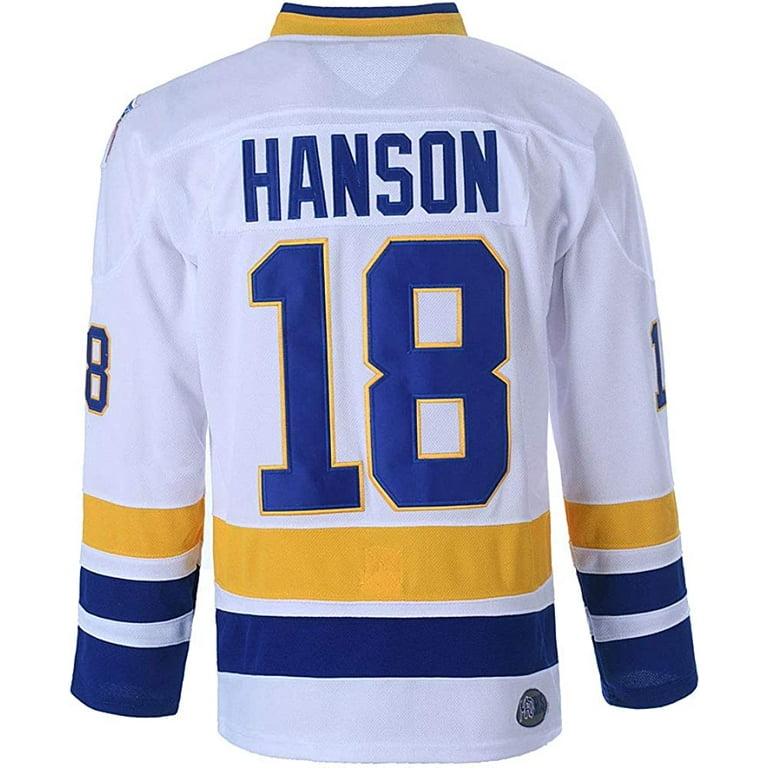  Hanson Brothers Charlestown Chiefs 16 Jack 17 Steve 18 Jeff Slap  Shot Movie Ice Hockey Jersey (16 White, Small) : Clothing, Shoes & Jewelry