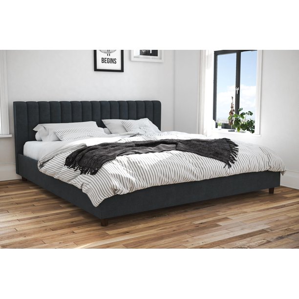 Novogratz Brittany Upholstered King Bed, Multiple Colors