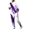 thumbnail image 2 of NaWent Mens Tracksuit Workout Set Jogger Sport Casual Suits Fashion 3D Print Long Sleeves T-Shirt Sweatpant Sportswear White 10(XL), 2 of 7