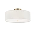 thumbnail image 1 of Lámpara de techo GLOBE 60998, latón mate y lino blanco, 2 luces, 1 of 9