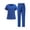 Royal Blue, variant on Scrubs for Women Scrub Set V-Neck Top & Straight Leg Pants Stretch Nursing Uniform Scrub Suit with Mult Pockets