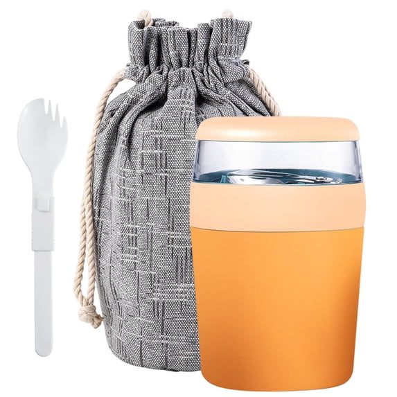 Litake 500ml Portable Lunchpot with Foldable Spoon Set 316 Stainless Steel Food Container for School Work Travel