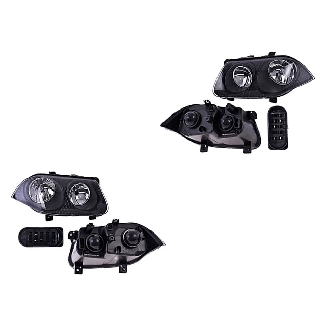 Par de Faros DEPO Jetta 2008 A 2015 negro Manual P/Halog