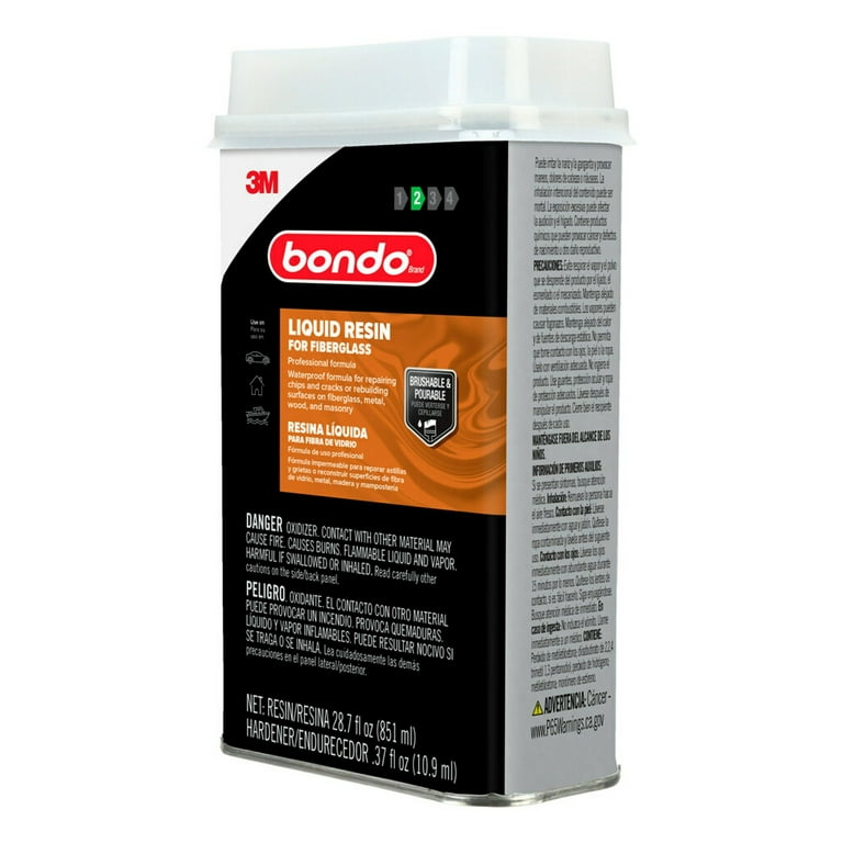 Bondo 7010328127 Fiberglass Resin, 1 qt Container, 20 to 30 min Curing