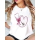 thumbnail image 1 of [Lightweight Design] Women's Casual Nurse-Themed T-Shirt with Bow Stethoscope Print, Short Sleeve, Round Neck - Cotton Blend, Machine Washable - Ideal for Spring & Summer, Playful Print Top | Re, 1 of 6