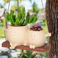 thumbnail image 6 of Swing Face Planter Pot Hanging Resin Flower Head Planters for Indoor and Outdoor Plants, Cute Succulent Pots for String of Pearls Plant, Ideal Gifts for Mother's Day and Christmas, 6 of 6