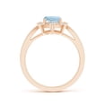 thumbnail image 2 of ANGARA Natural Inspired Cushion 1.2 ct Aquamarine Ring with Diamond Halo in 14K Rose Gold for Women (Size-8x6mm) | March Birthstone, Anniversary, Jewelry Gift for Women | Natural Aquamarine Ring, 2 of 8