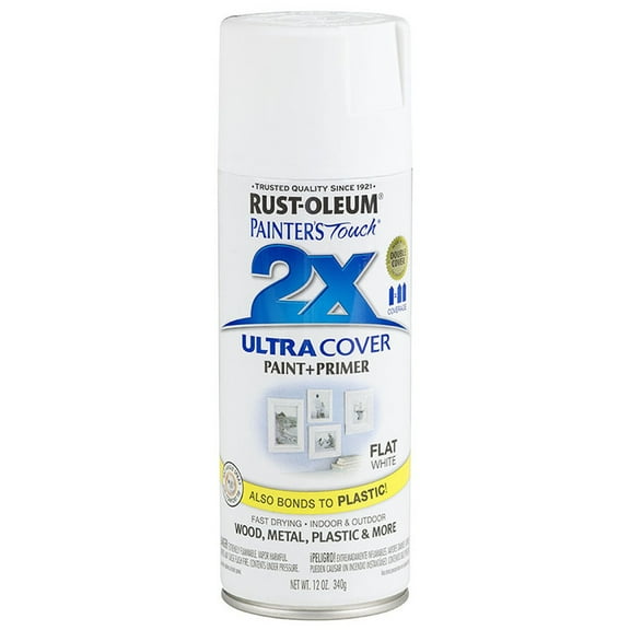 6‐Pack of 12 oz Rust‐Oleum 334021 White Painter's Touch 2X Ultra Cover Paint Primer Spray Paint, Flat