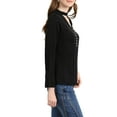 thumbnail image 4 of Allegra K Women's Keyhole Stand Collar Blouse Long Sleeve Button Front Shirt Top, 4 of 6