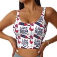 thumbnail image 1 of Fotbe Red Wine Glass Bottle Sujetador Deportivo Largo sin Aros para Mujer con Almohadillas y Soporte Medio, Transpirable y Absorbente, Camiseta Tipo Chaleco o Tank Top-XX-Large, 1 of 8