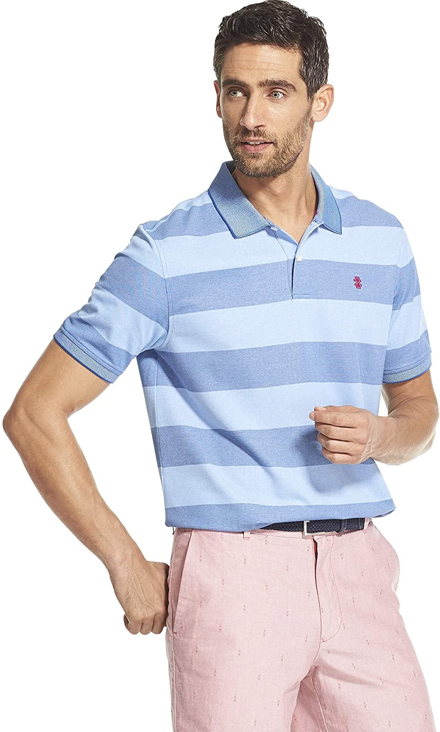 Short Sleeve Stripe Polo, Truest Blue 