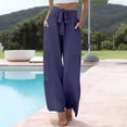 thumbnail image 2 of Certgust Hot Sales Under $25 Pants Pants for Women Wide Leg Flowy Elastic Waist Drawstring with Pockets Summer Beach Vacation Clothes, 2 of 8