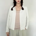 thumbnail image 4 of Fglymey Women's Summer Thin Casual Solid Color Loose Long Sleeves Cardigan White L, 4 of 7
