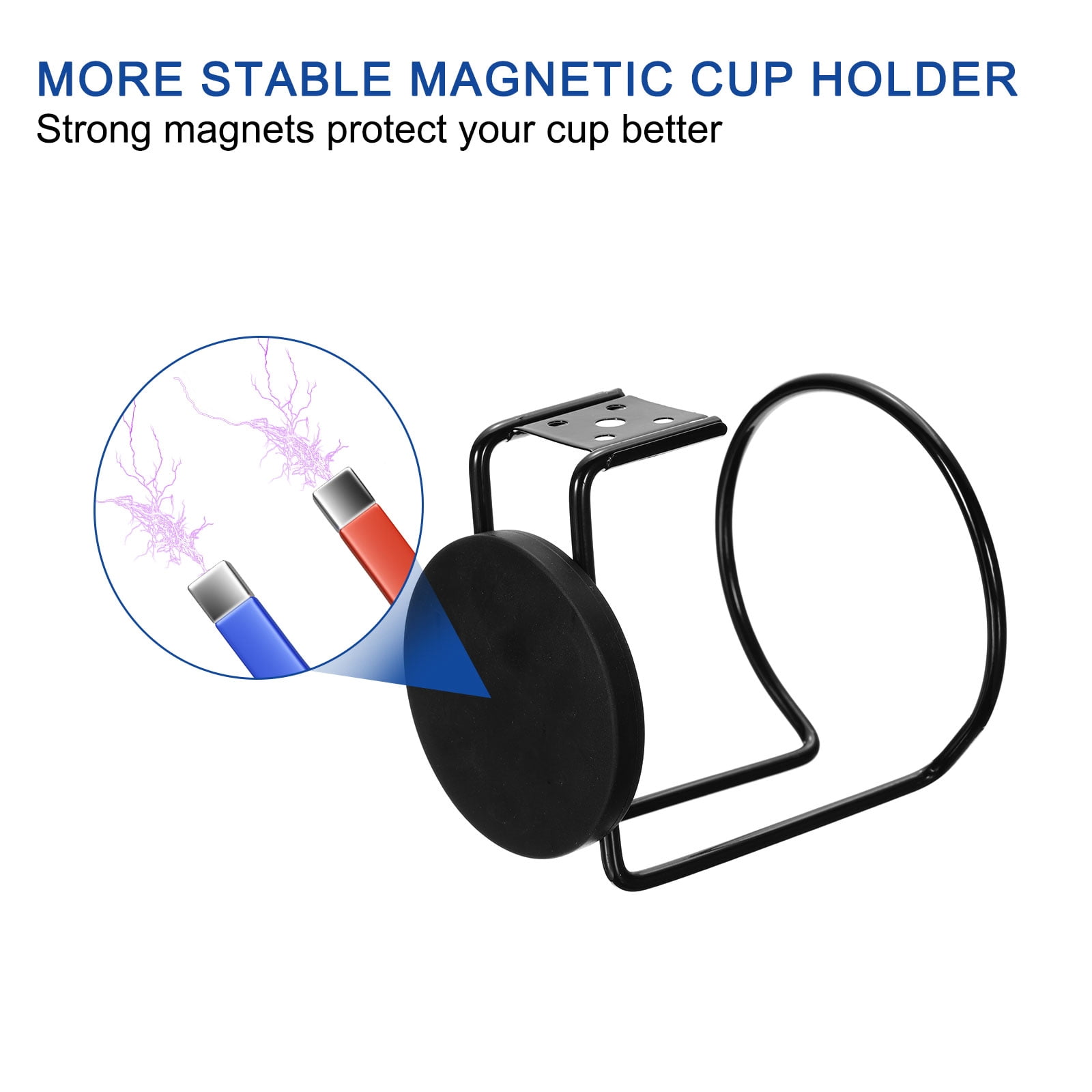 Unique Bargains Magnetic Cup Holder for Treadmill Mower Automotive 6Pcs Black